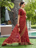 Thumbnail for Mitera Bandhani Zari Pure Georgette Saree - Distacart