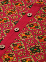 Thumbnail for Sangria Women Pink & Green Pure Cotton Bandhani Printed Kurta - Distacart