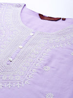 Thumbnail for Sangria Women Floral Embroidered Pure Cotton Kurta with Trousers & With Dupatta - Distacart