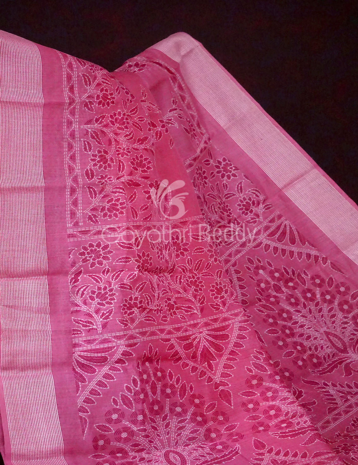Pink Colour Printed Design Semi Chanderi Office/Regular Wear By Gayathri Reddy Designer Studio - Distacart