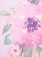 Thumbnail for Sangria Lavender & Green Floral Organza Saree - Distacart