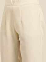 Thumbnail for Sangria Women White & Maroon Paisley Printed Kurta with Trousers - Distacart