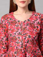 Thumbnail for Kalini Women Floral Printed Gotta Patti Kurta With Palazzos - Distacart