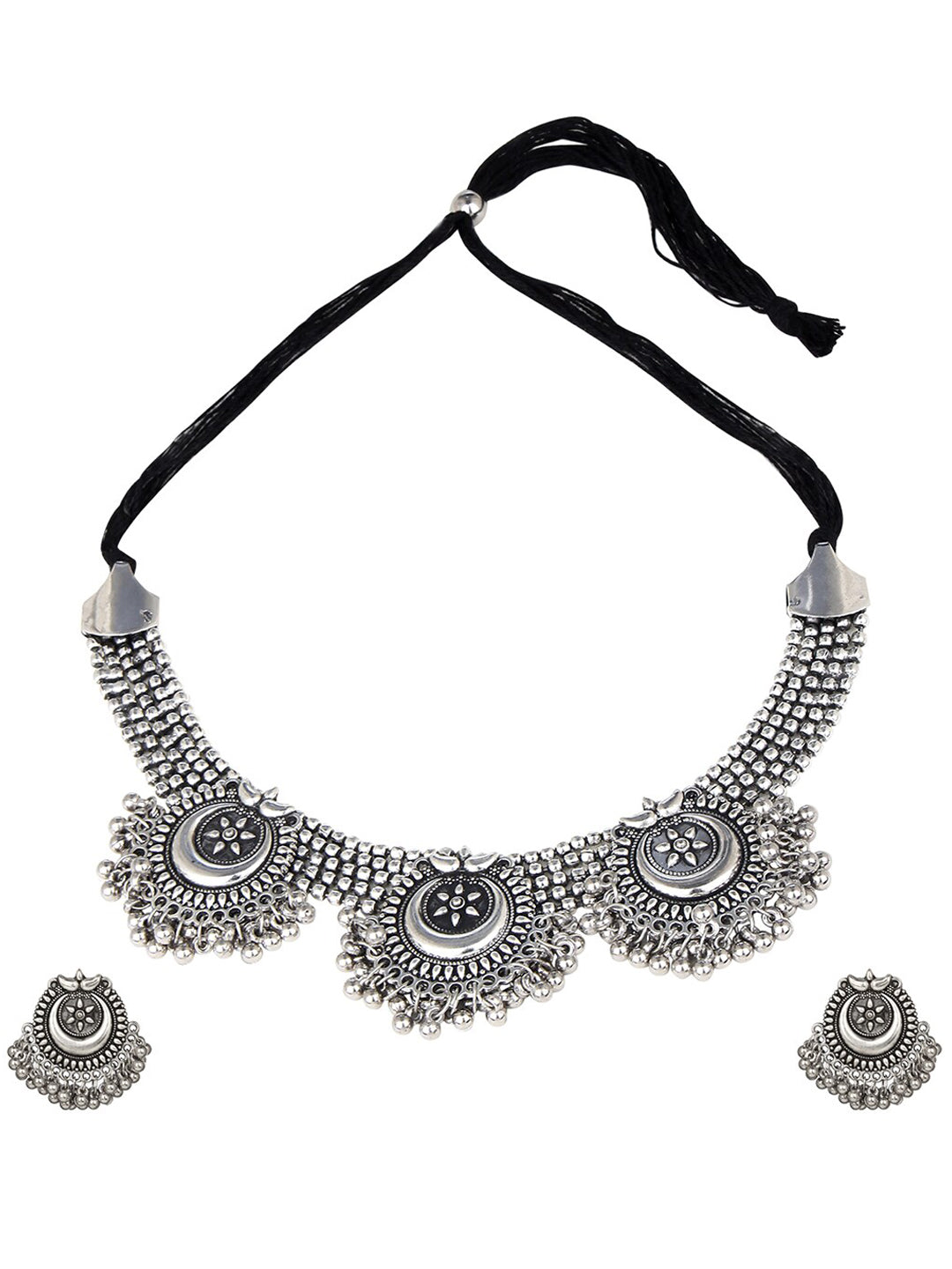 Cardinal Silver Oxidized Jewellery Set - Distacart