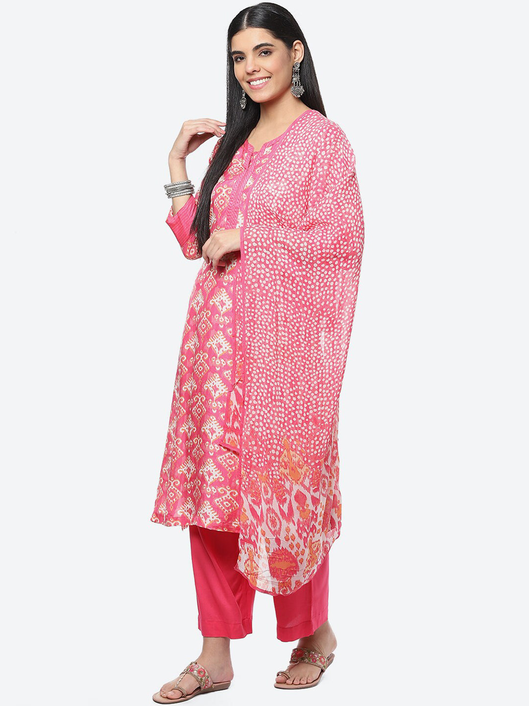 Biba Women Ethnic Motifs Printed Kurta with Palazzos & With Dupatta - Distacart