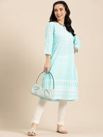 Thumbnail for Sangria Women Ethnic Motifs Embroidered Kurta - Distacart