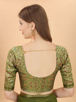 Thumbnail for Kalini Sea Green & Gold-Toned Zari Pure Silk Saree - Distacart