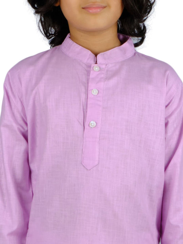 Sethukrishna Boys Purple and White Pure Cotton Kurta with Dhoti Pant - Distacart