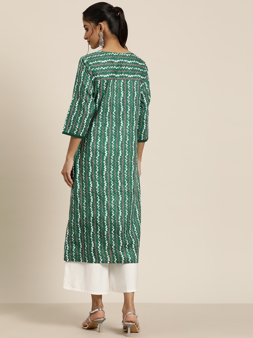 HERE&NOW Abstract Printed Pure Cotton Kurta - Distacart