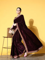 Thumbnail for Mitera Solid Saree with Embroidered border - Distacart