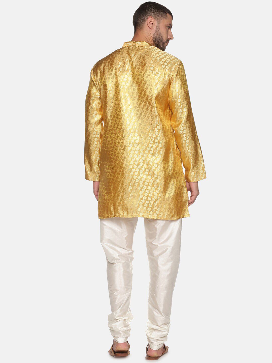 Sethukrishna Mens Gold-Toned Kurta with Pyjamas - Distacart