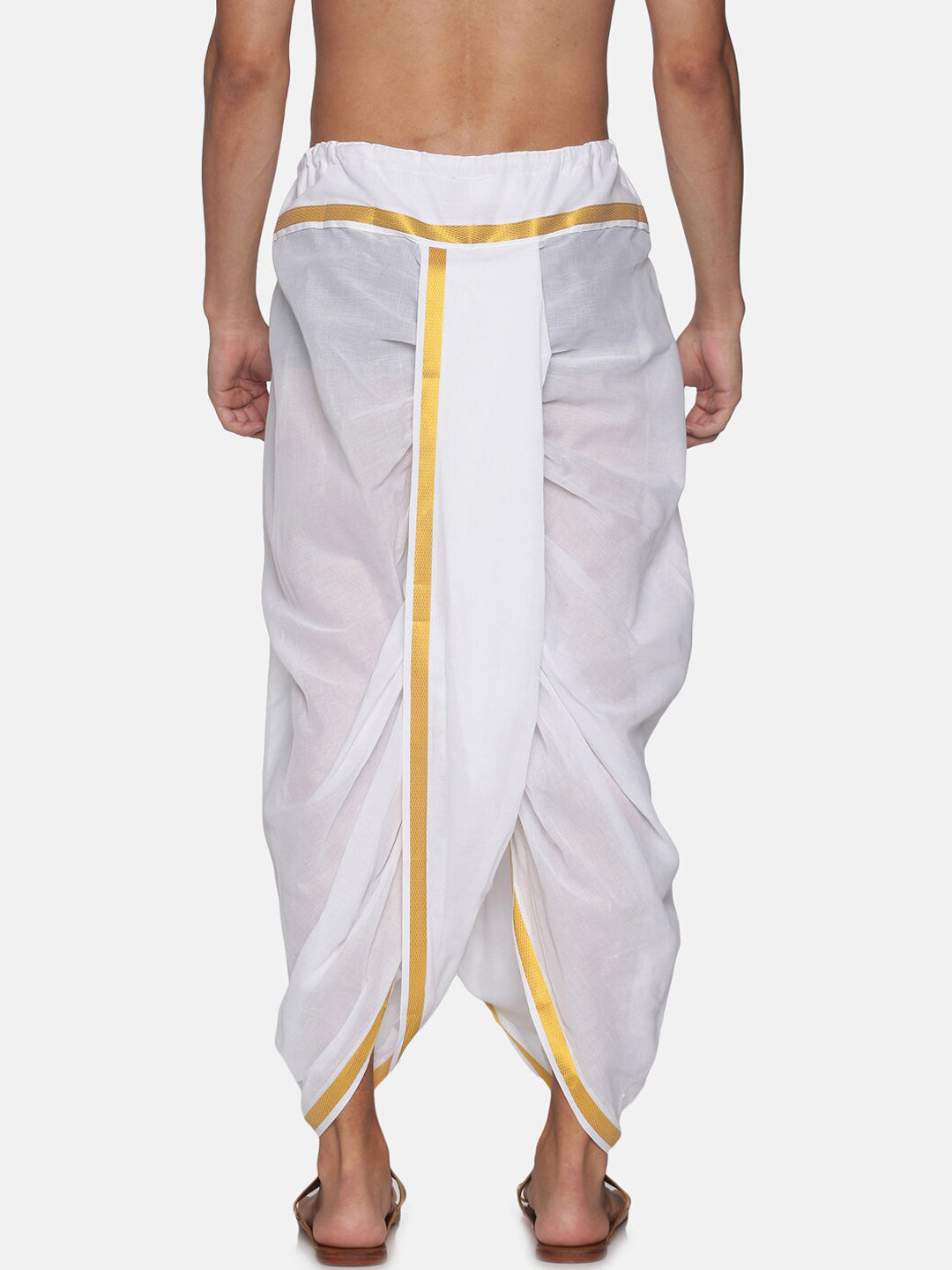 Sethukrishna Men Pack Of 2 White Solid Cotton Readymade Dhoti Pants - Distacart