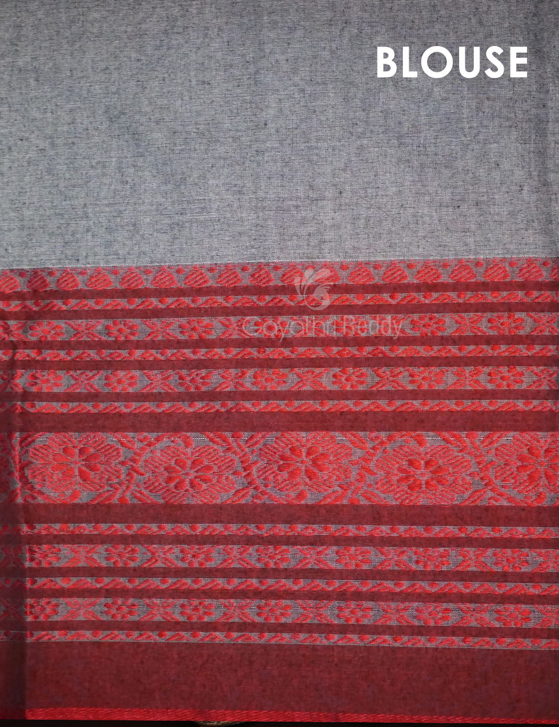 Grey Colour Contrast Thread Border Khadi Cotton Saree By Gayathri Reddy Designer Studio - Distacart