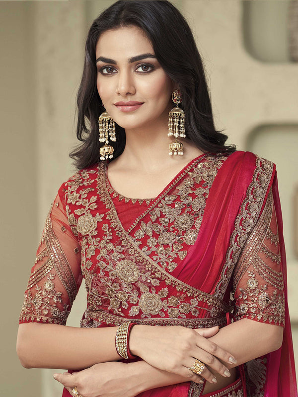 Mitera Embellished Embroidered Saree - Distacart
