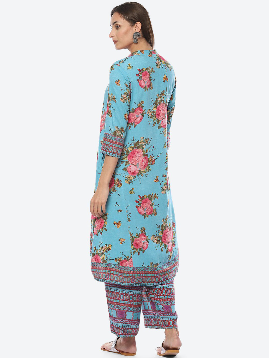 Biba Women Floral Printed Kurta with Palazzos - Distacart