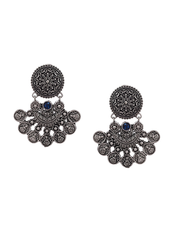 Shoshaa Silver-Toned Classic Chandbalis Earrings - Distacart