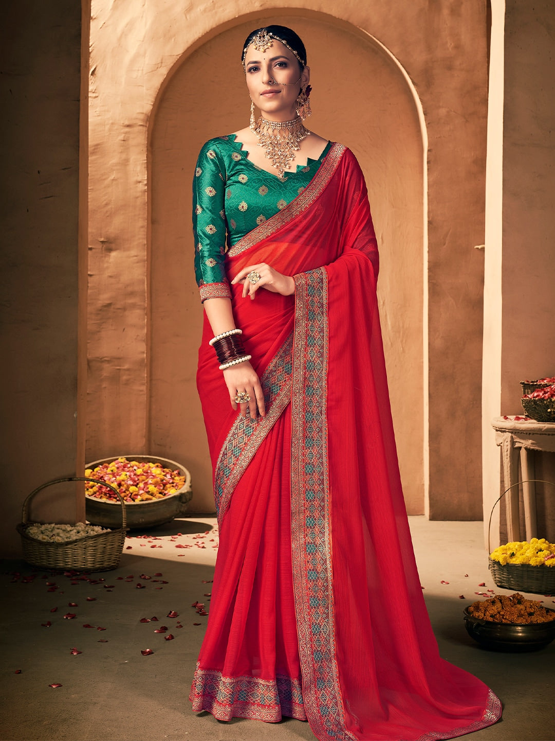 Mitera Pure Georgette Saree - Distacart