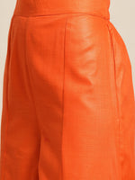 Thumbnail for Sangria Women Pink & Orange Solid Thread Work Kurta with Palazzos - Distacart