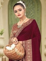 Thumbnail for Kalini Zari Embroidered Kanjeevaram Saree - Distacart