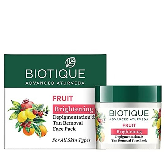 Biotique Advanced Ayurveda Fruit Brightening Depigmentation & Tan Removal Face Pack - Distacart