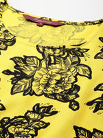 Thumbnail for Sangria Floral Print Flutter Sleeves Kurta - Distacart