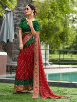 Thumbnail for Mitera Ethnic Motifs PrintedZari Pure Georgette Saree - Distacart