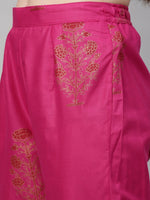 Thumbnail for Kalini Women Pink Floral Gotta Patti Kurta with Trousers With Dupatta - Distacart