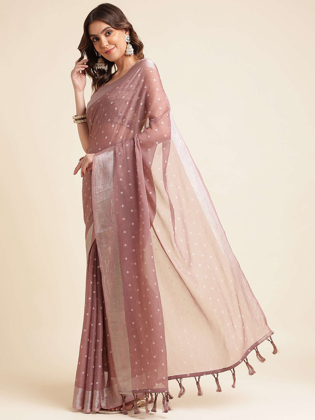 Mitera Floral Printed Pure Chiffon Saree - Distacart