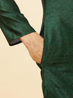Thumbnail for Manyavar Geometric Self Design Mandarin Collar Straight Kurta with Pyjamas - Distacart