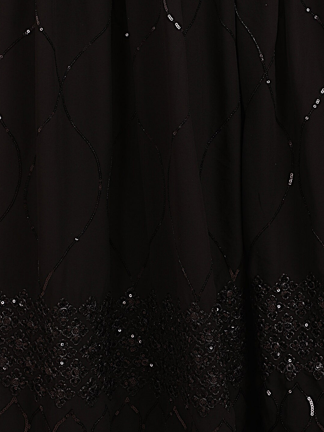 Sangria Black Embellished Sequinned Pure Georgette Lehenga Saree - Distacart