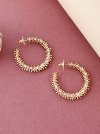 Thumbnail for Shoshaa Gold-Toned Contemporary Handcrafted Half Hoop Earrings - Distacart