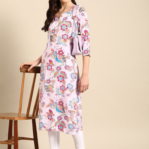 Sangria Women Floral Printed Sequinned Kurta - Distacart