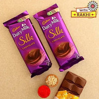 Thumbnail for American Diamond Motif Rakhi and Cadbury Silk Chocolates