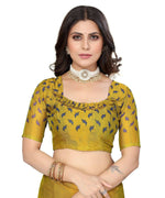 Thumbnail for Vamika Blue Chiffon Brasso Bollywood Style Woven Saree (ALIZA BLUE) - Distacart
