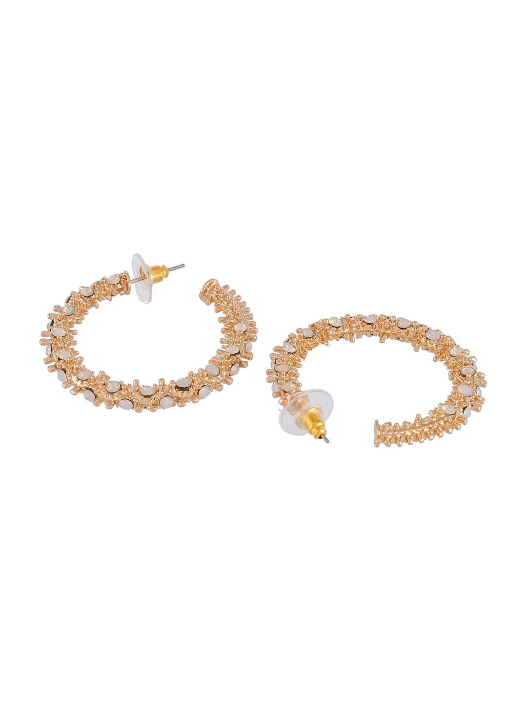 Shoshaa Gold-Toned Contemporary Handcrafted Half Hoop Earrings - Distacart