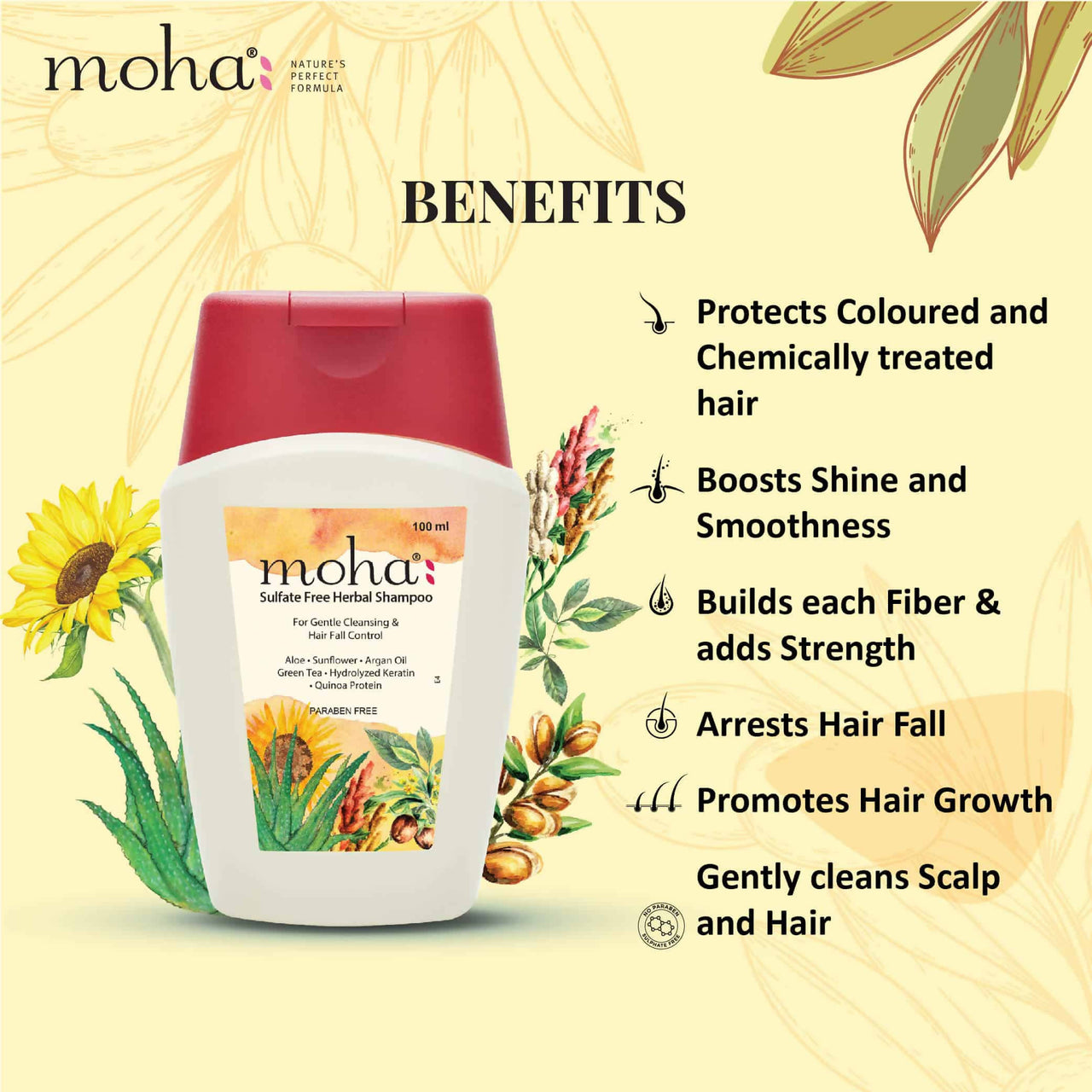 Moha Sulfate-Free Herbal Shampoo benefits
