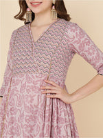 Thumbnail for HERE&NOW Women Pink Floral Embroidered Pure Cotton Kurta with Trousers & Dupatta - Distacart