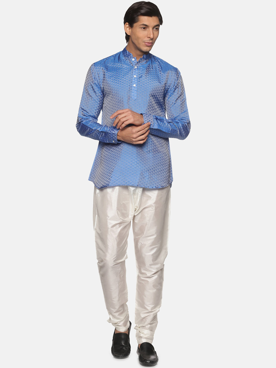 Sethukrishna Men Blue Kurta with Pyjamas - Distacart