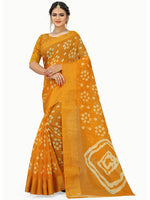 Thumbnail for Kalini Bandhani Zari Art Silk Half and Half Mysore Silk Saree - Distacart