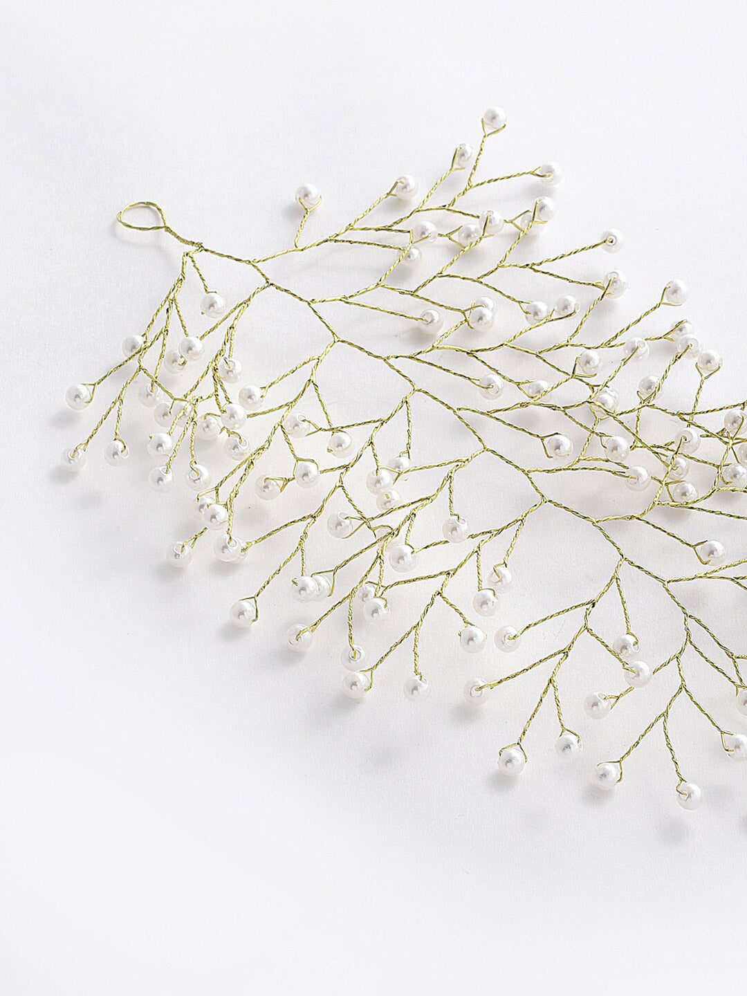 Panash Women Gold-Toned & White Embellished Hair Accessory Set of - Distacart