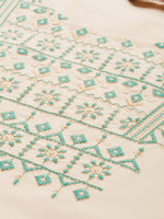 Thumbnail for Sangria Women Ethnic Motifs Embroidered Thread Work Pastels Kurta - Distacart