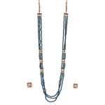 Thumbnail for Gold-Plated Alloy Long Green Beaded Kundan Studded Classy Necklace Set - The Pari - Distacart