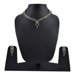 Thumbnail for Rhodium-Plated Alloy Blue Classy Ad Necklace Set - The Pari - Distacart