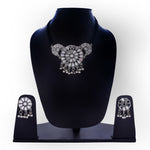 Thumbnail for Silver-Plated Alloy Glass Studded Tribal Oxidised Choker Necklace - The Pari - Distacart