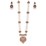 Thumbnail for Gold-Plated Alloy Polki Work Long Pearl Rani Haar Necklace - The Pari - Distacart