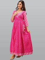 Thumbnail for Kalini Women Pink Ethnic Motifs Print Anarkali Kurta - Distacart