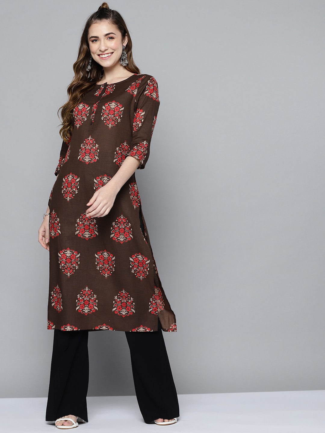 HERE&NOW Women Ethnic Motifs Printed Kurta - Distacart