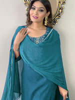 Thumbnail for Kalini Floral Embroidered Sequined Kurta with Trousers & Dupatta - Distacart