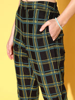 Thumbnail for Sangria Women Ink Black Printed Parade Pure Cotton Kurta with Trousers - Distacart