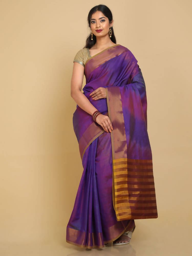 Kalamandir Beautiful Ikkat Print Multi Color Uppada Saree